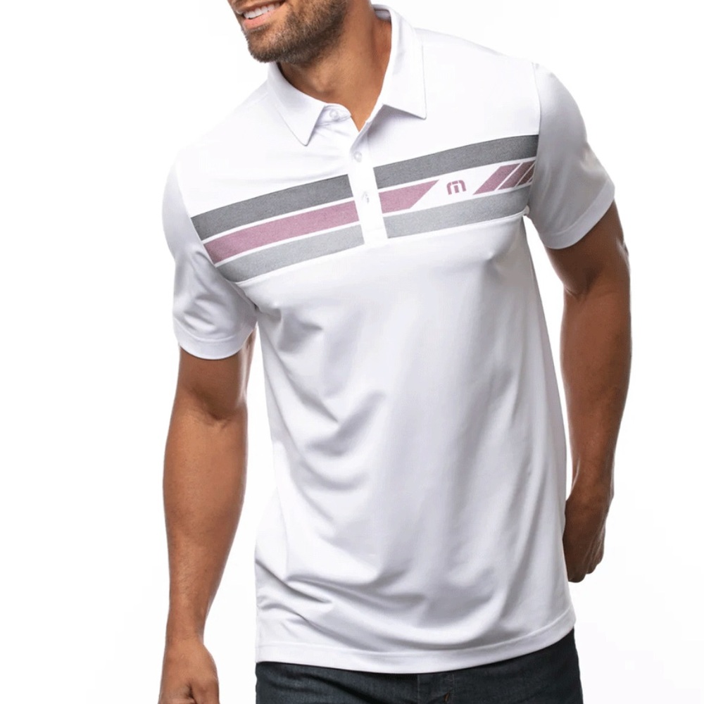 NEW Travis Mathew Polo Topsail White Small S